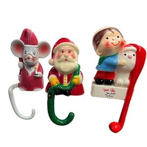 Vintage 1982 Sun Hill Stocking Holders Santa Claus, Boy Dog &‎ Mouse Hanger
